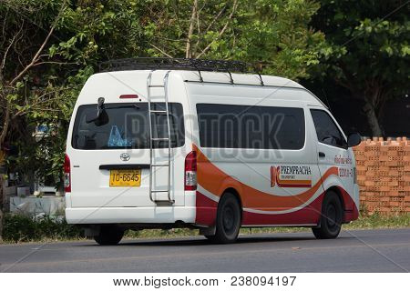 Chiang Mai, Thailand - April  5 2018: Prempracha Company Van. Route Phrow And Chiangmai. On Road No.
