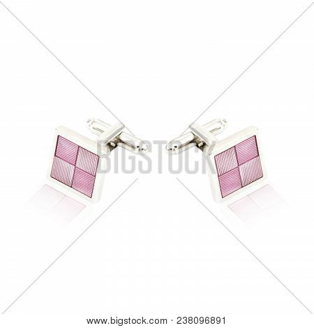 Silver Cuff Links On White