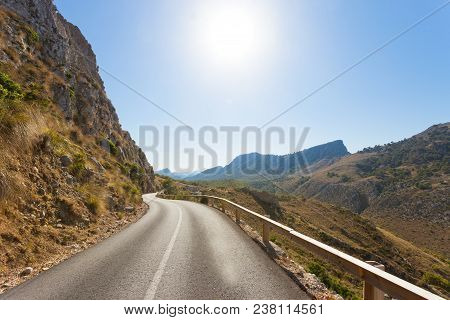 Cala Figuera De Formentor, Mallorca, Spain - Illuminated Road Across The Mountains Of Formentor