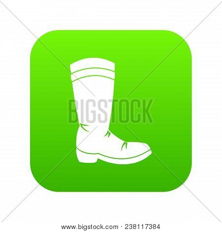 Cowboy Boot Icon Digital Green For Any Design Isolated On White Vector Illustration