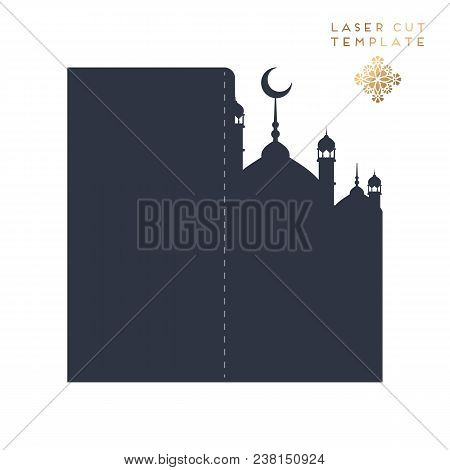 Laser Cut Islamic Pattern Envelope Template Vector