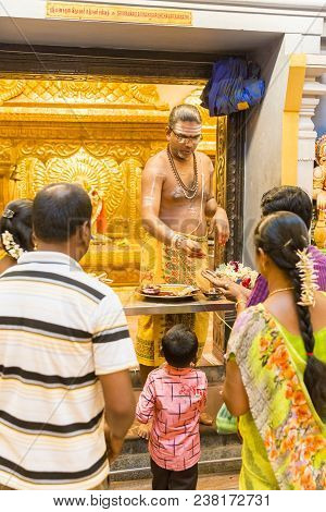Arulmigu Manakula Vinayagar Temple, Puduchery, Pondichery, Tamil Nadu, India - March Circa, 2018. In