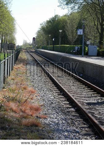 Railway Tracks At Platform One On Stavoren Station