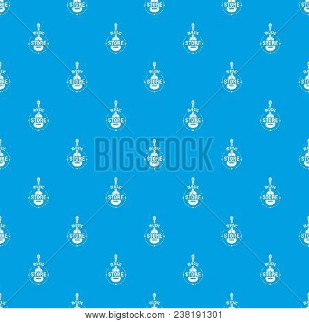 Music Store Pattern Vector Seamless Blue Repeat For Any Use
