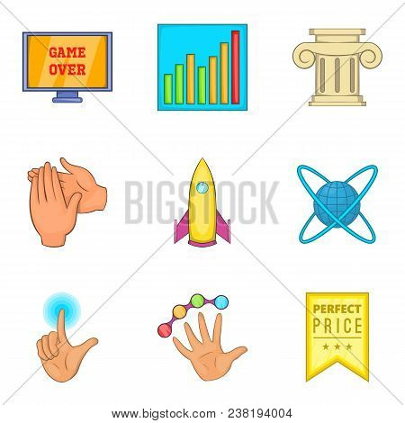 Honourable Mention Icons Set. Cartoon Set Of 9 Honourable Mention Vector Icons For Web Isolated On W