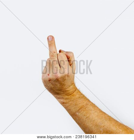 Male Hand Showing Fuck Off Sign