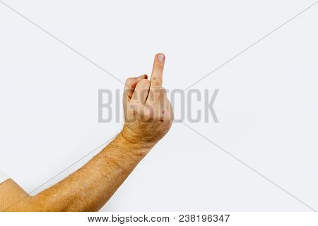 Male Hand Showing Stinky Finger