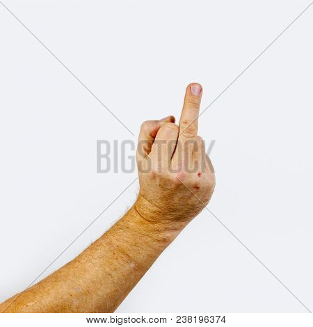 Male Hand Showing Stinky Finger