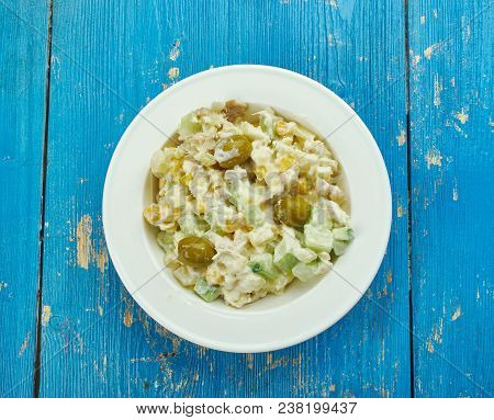 Ensalada De Bacalao, Traditional Catalan Salad, Close Up