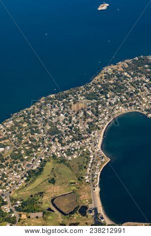 Aerial View Of Nahant Island Near Boston, Massachussets