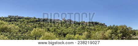 Panoramic View To Old Village Of Venasque On A Hill, Provence, France