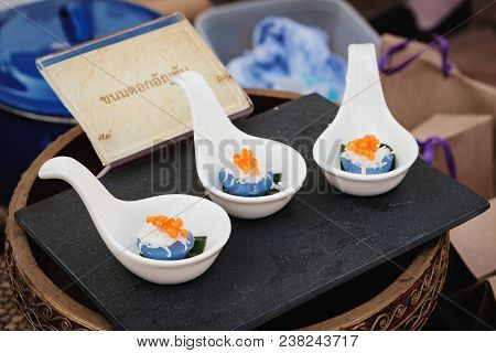 Kanom Dok Chan Is The Traditional Thai Dessert For Sale At Fair Near Ananta Samakhom Palace Throne H