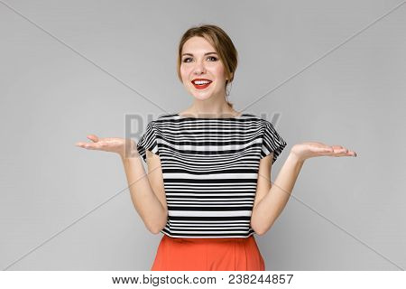 Attractive Woman In Fashionable Clothes