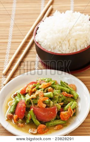 Quintal longo salada de feijão