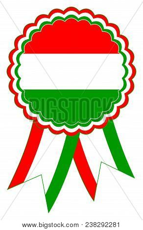 Hungary Award Ribbon Vector In The Original National Colours Red, White And Green.
Representing Hung