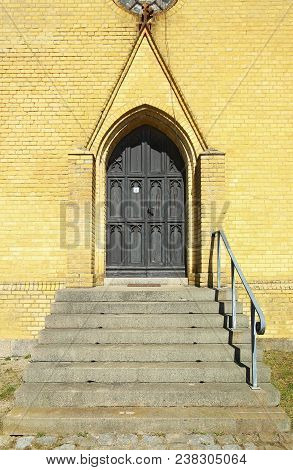 Gate Of Cemetery Chapel In Steinfurth Near Karlsburg, Germany