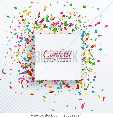 Confetti Background With Text Space Vector Illustration