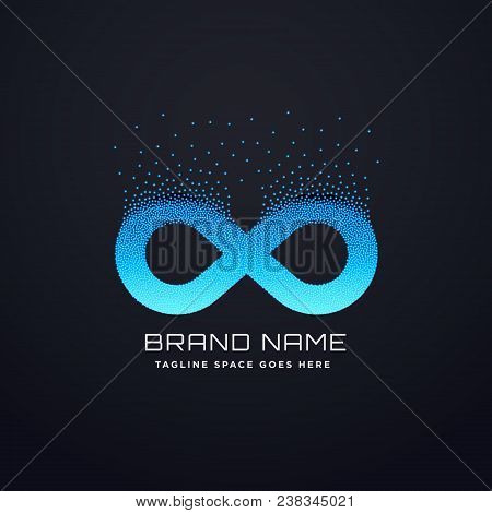 Digital Infinity Logo Design With Florating Particles