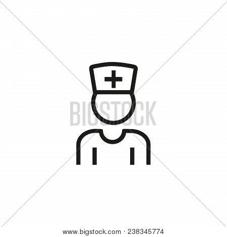 Doctor Line Icon. Man, Uniform, Paramedic. Occupation Concept. Can Be Used For Topics Like Medical H
