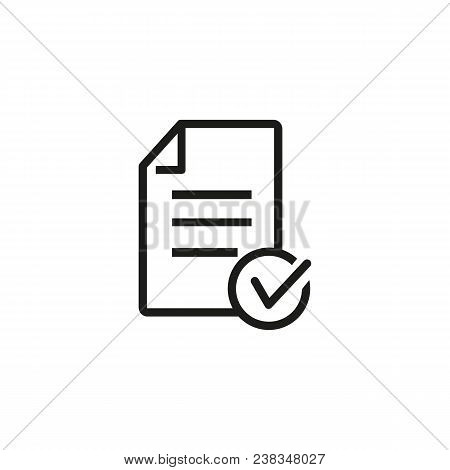 Icon Of Approved Loan. Checklist, File, Document. Paperwork Concept. Can Be Used For Topics Like Qua