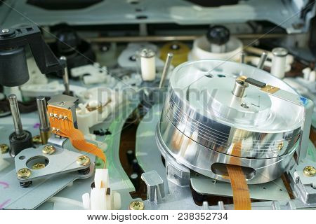 Vhs Videocassette Is Put Into The Video Recorder To Watch The Video, Another Video Cassette Is On Th