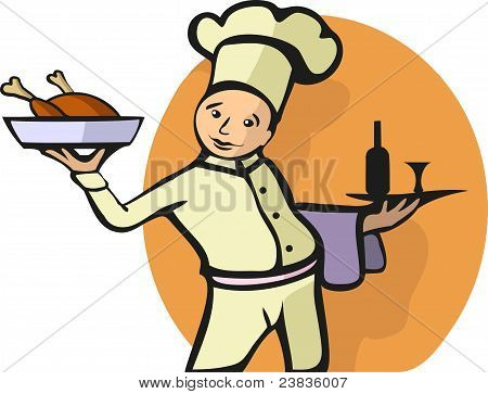 Ilustração da profissão de um Chef