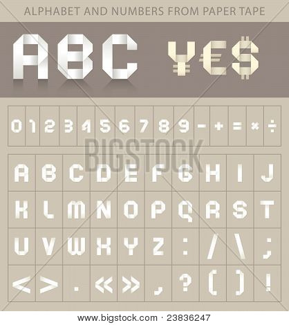 Abc Font From Paper Tape