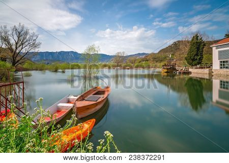 Neglected Empty Fisherman Boats On The Shore Of Lake Skadar In Virpazar, Montenegro