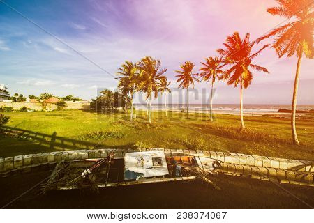 Traditional Fishing Boat, Beach Landscape, Beautiful Landscape