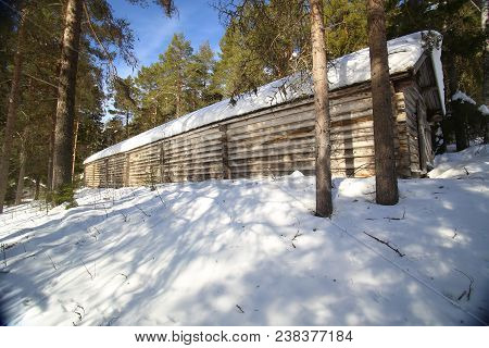 Longhouse At Hembygsgard (homestead) In Glommerstraesk In Sweden.