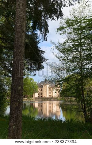 Landscape with chateau de nieul in France