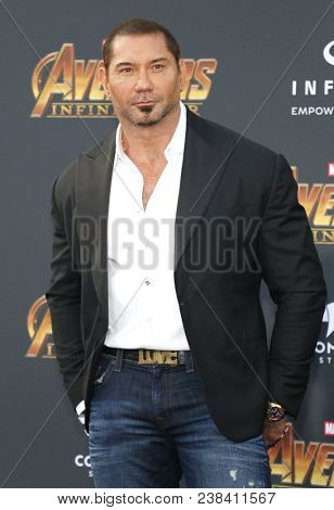Dave Bautista at the premiere of Disney and Marvel's 'Avengers: Infinity War' held at the El Capitan Theatre in Hollywood, USA on April 23, 2018.