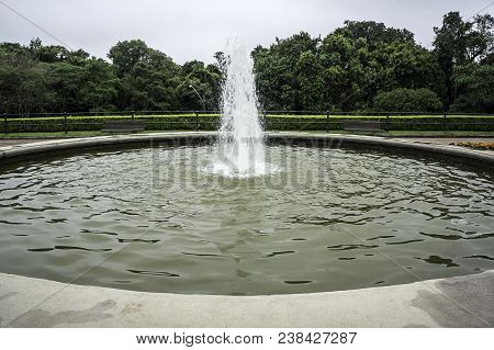 Water Fountain Tangua Park City Curitiba Brazil Nature Trees