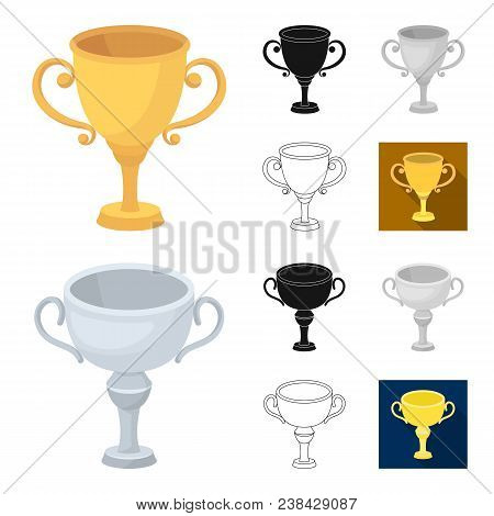 Awards And Trophies Cartoon, Black, Flat, Monochrome, Outline Icons In Set Collection For Design.rew