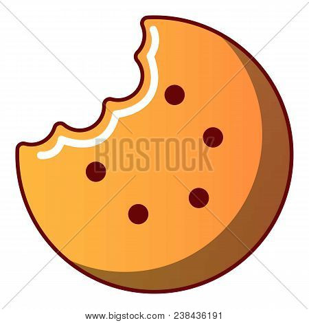 Bitten Biscuit Icon. Cartoon Illustration Of Bitten Biscuit Cookie Vector Icon For Web