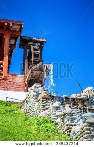 Fragment Of Decorative Old Watermill, An Example Of Medieval Technologies