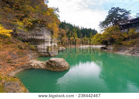 To no Hetsuri Cliff river and canyon Fukushima Japan