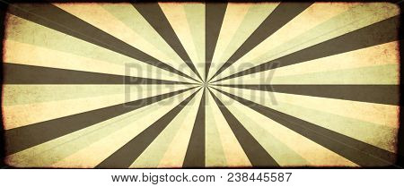 Grunge background with texture of old soiled paper and striped brust pattern. Mock up template for retro and vintage design