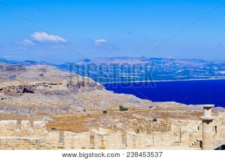 View From The Ancient Fortress To The Mediterranean Sea On The Rhodes Island