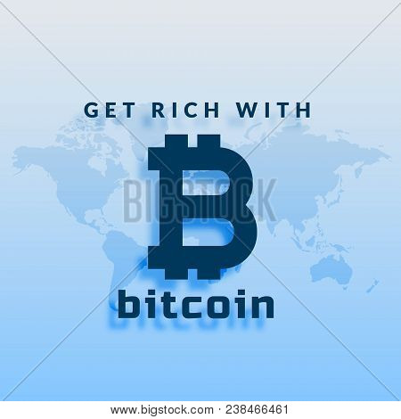 Bitcoins Crypo Currency Symbol On Blue Background