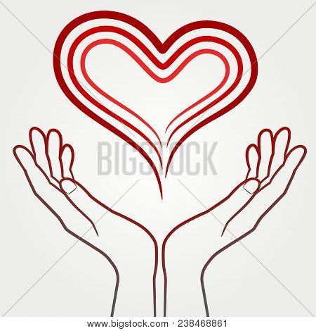 Illustration Of Hands And Heart For Valentine Day Or Some Other Reason