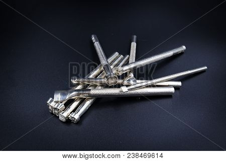 Carving Leather Craft Stamps Set Tool Black Background