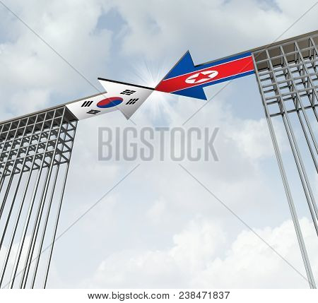 South And North Korea Peace Agreement Diplomatic Success Concept As An East Asia Diplomacy Symbol Fo