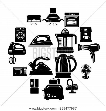 House Appliance Icons Set. Simple Illustration Of 16 House Appliance Vector Icons For Web