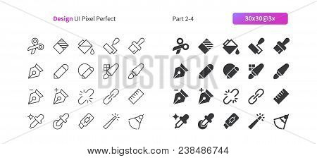 Graphic Design Ui Pixel Perfect Well-crafted Vector Thin Line And Solid Icons 30 3x Grid For Web Gra