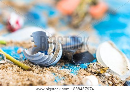 Beach Cleaning. Cleaning Dirty Beaches By The Action Of Man. Sustainability Of The Planet And Preser
