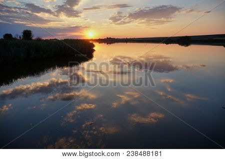 Sunset On The Beach With Beautiful Sky