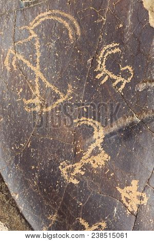 Domkhar rock art sanctuary in Domkhar village in Ladakh, next to the banks of Indus river.