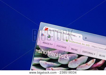 Ryazan, Russia - April 29, 2018: Homepage Of Shutterstock Website On The Display Of Pc, Url - Shutte
