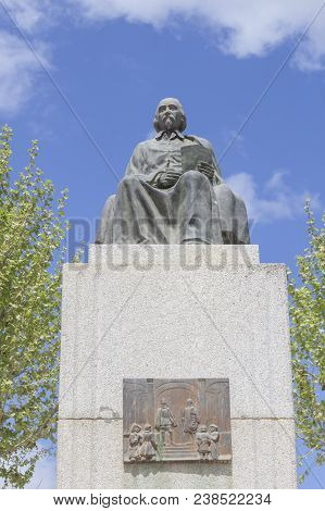 Zalamea De La Serena, Spain - April 28th, 2018: Pedro Calderon De La Barca Statue, Foremost Spanish 